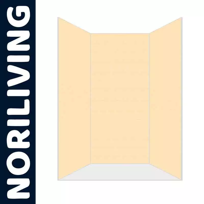 Beiger Raumteiler von Norliving als Sichtschutz mit drei Paneelen